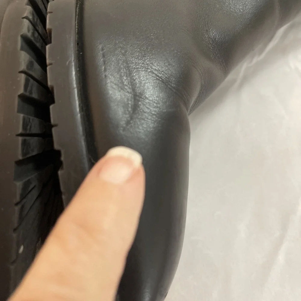 Aquatalia Fantina Weatherproof Bootie Black Leather Women‎ 8.5M RUNS SMALL Italy